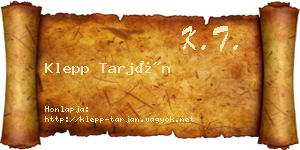 Klepp Tarján névjegykártya